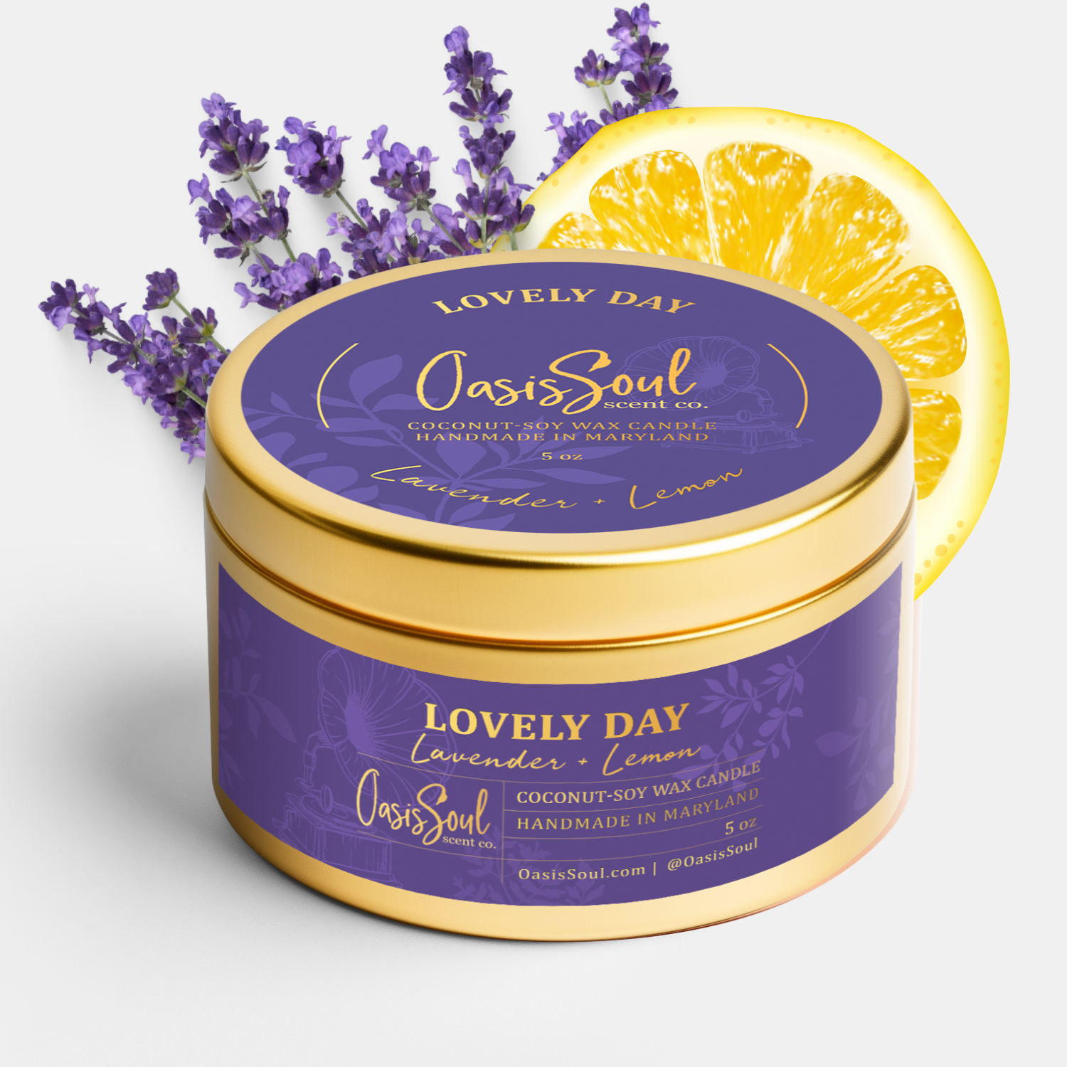LOVELY DAY Gold Candle {lavender + lemon}