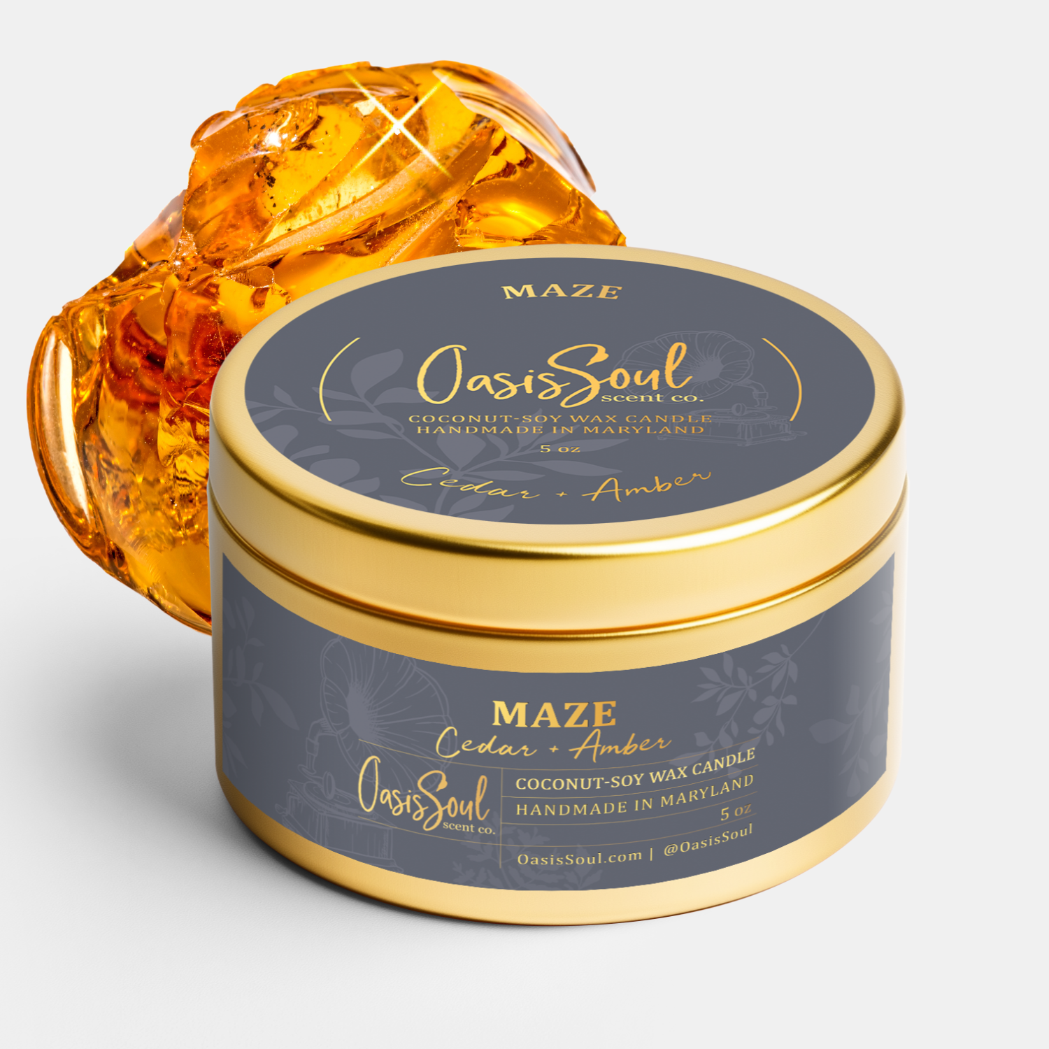 MAZE Gold Candle {cedar + amber}