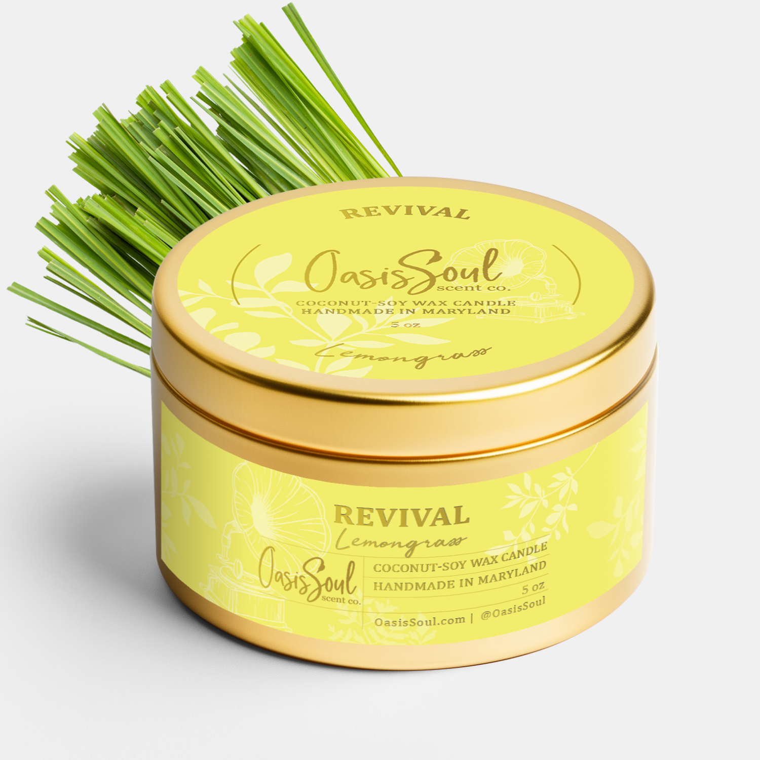 REVIVAL Gold Candle {lemongrass}