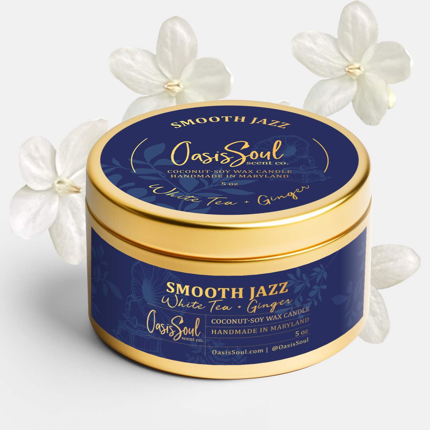SMOOTH JAZZ Gold Candle {white tea + ginger}