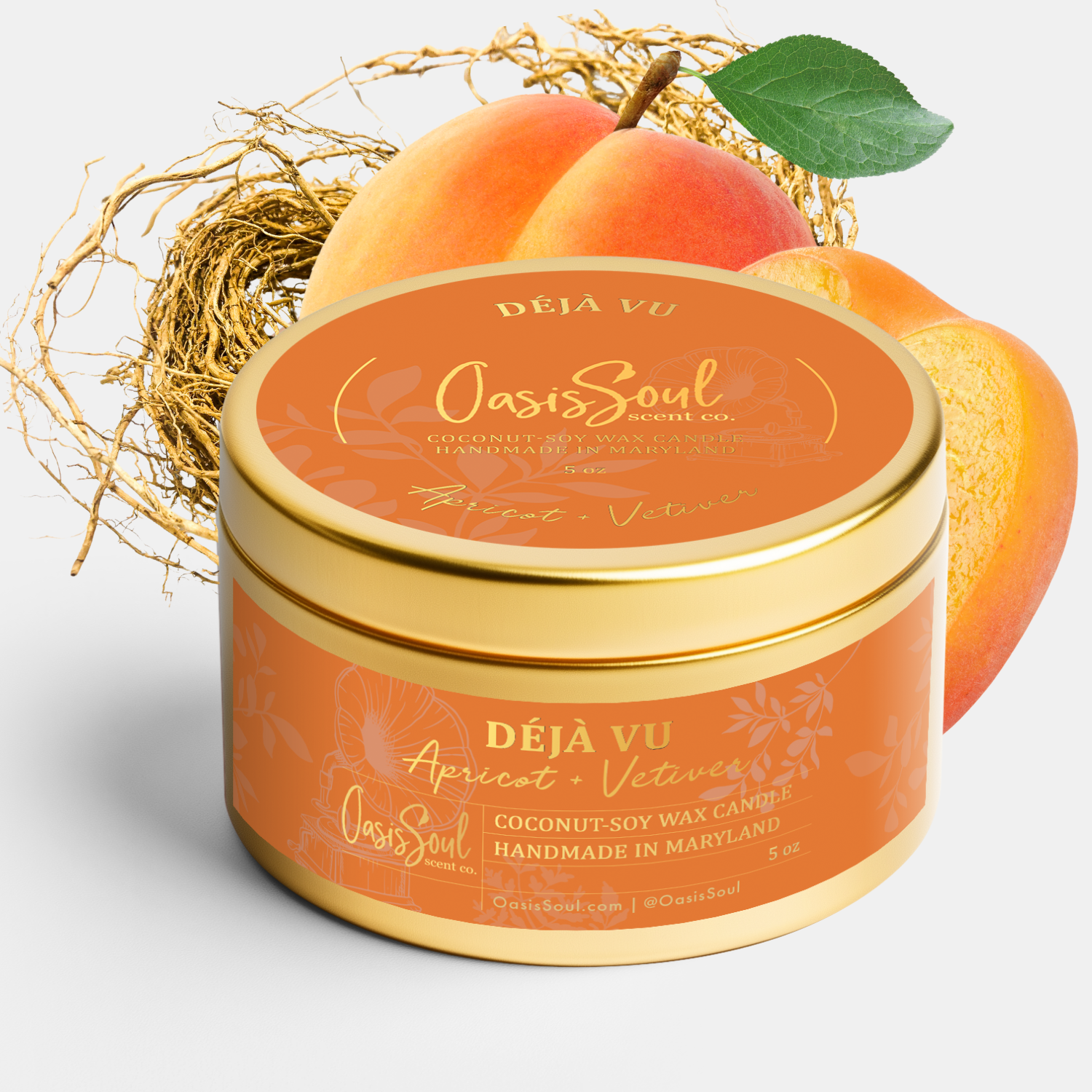 琥珀 ⑯⑰ DÉJÀ VU Gold Candle {apricot + vetiver}
