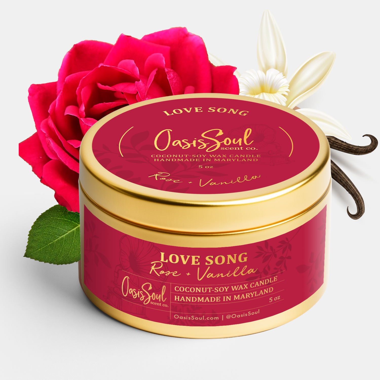 LOVE SONG Gold Candle {rose + vanilla}