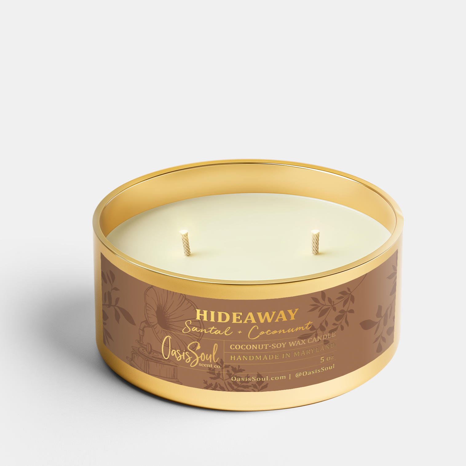 HIDEAWAY Gold Candle {santal + coconut}