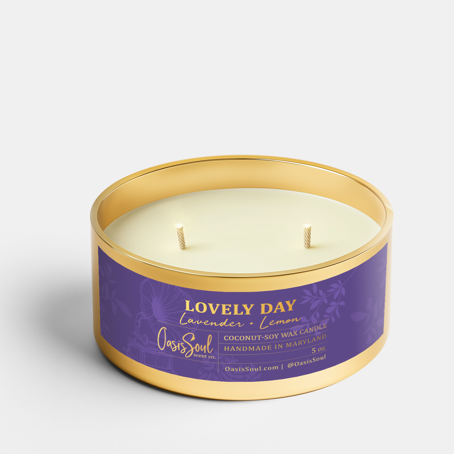 LOVELY DAY Gold Candle {lavender + lemon}