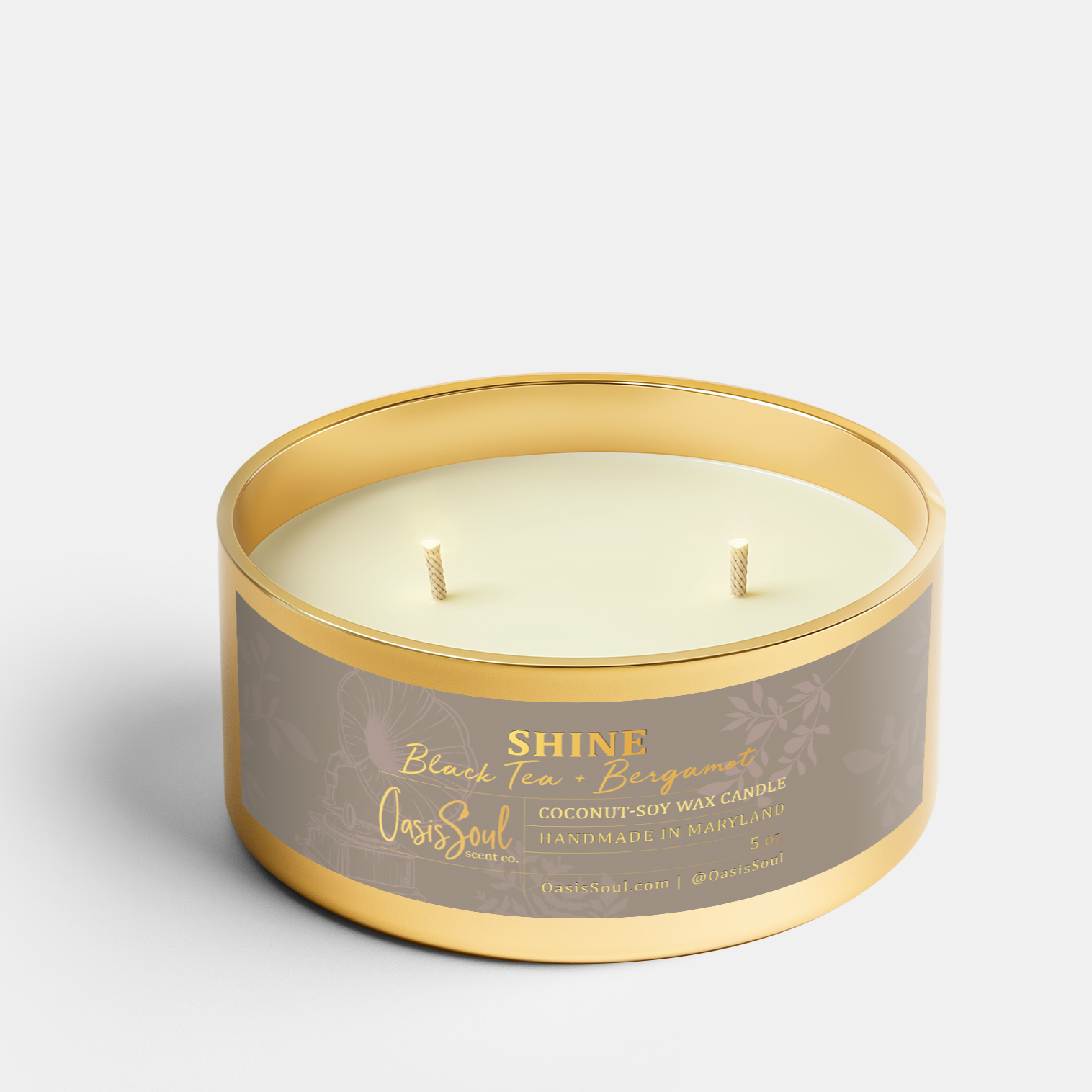 SHINE Gold Candle {black tea + bergamot}