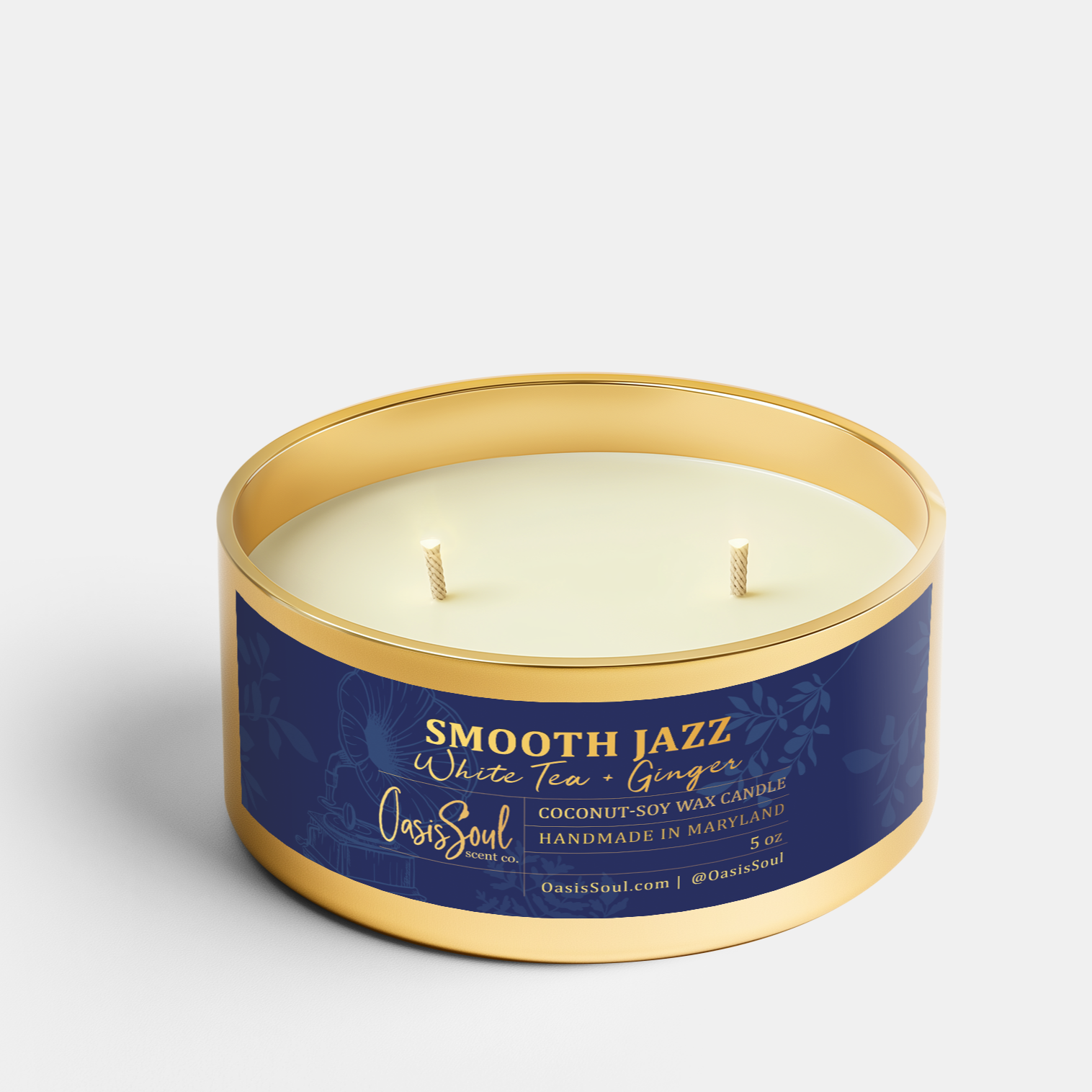 SMOOTH JAZZ Gold Candle {white tea + ginger}