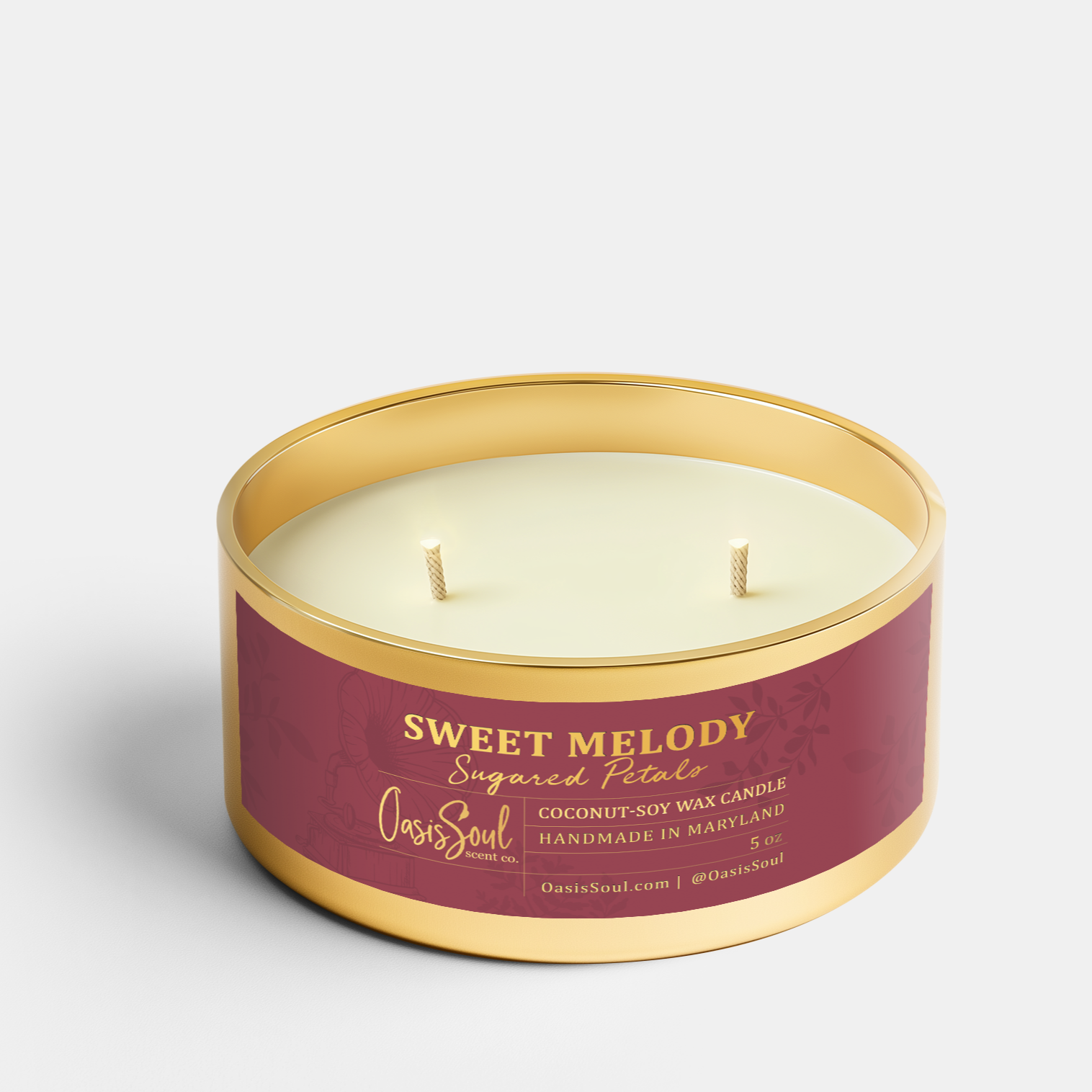 SWEET MELODY Gold Candle {sugared petals}