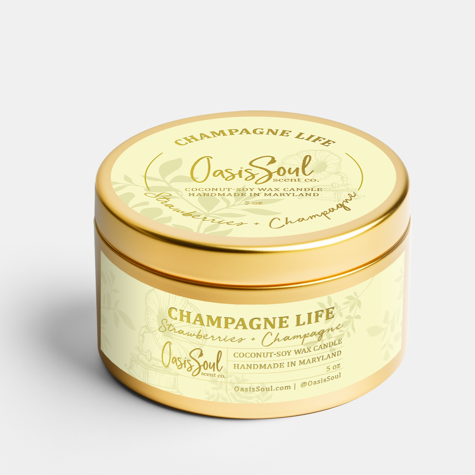 CHAMPAGNE LIFE Gold Candle {strawberries + champagne}