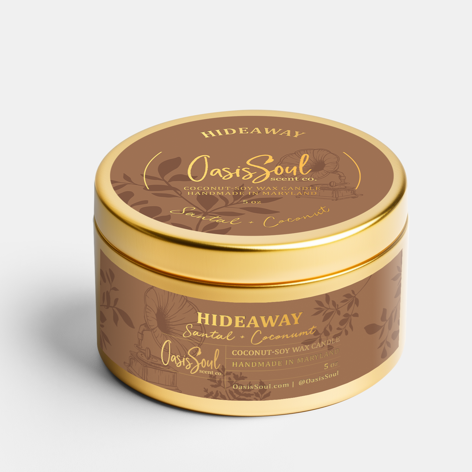 HIDEAWAY Gold Candle {santal + coconut}