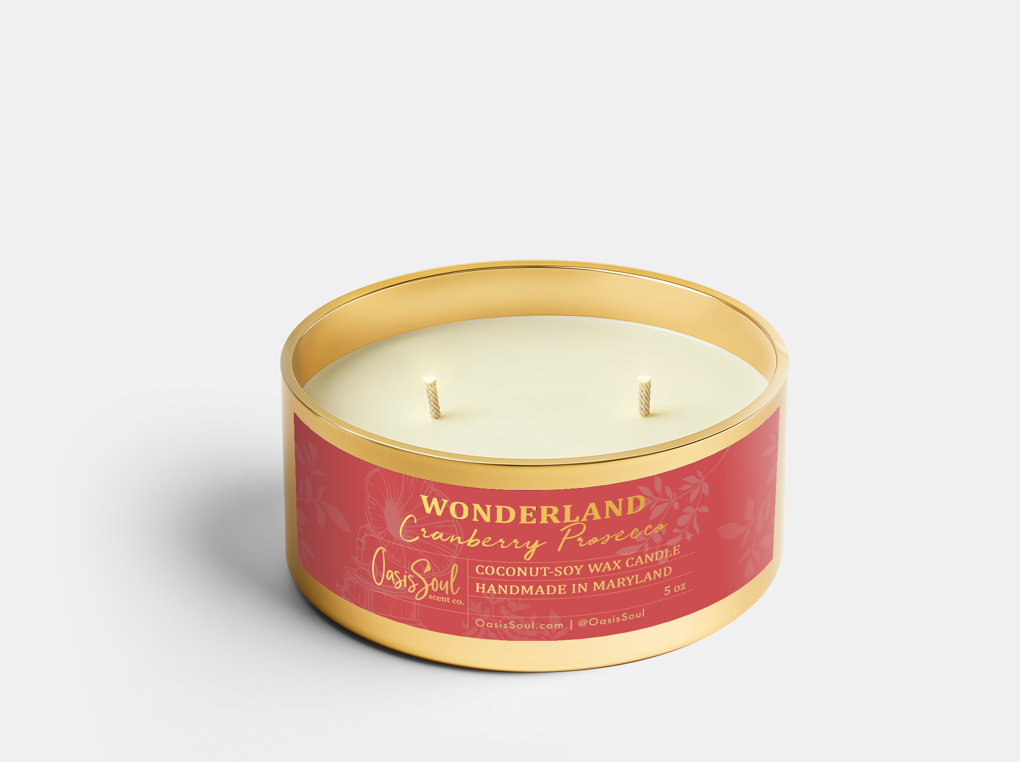 WONDERLAND Gold Candle {cranberry prosecco}
