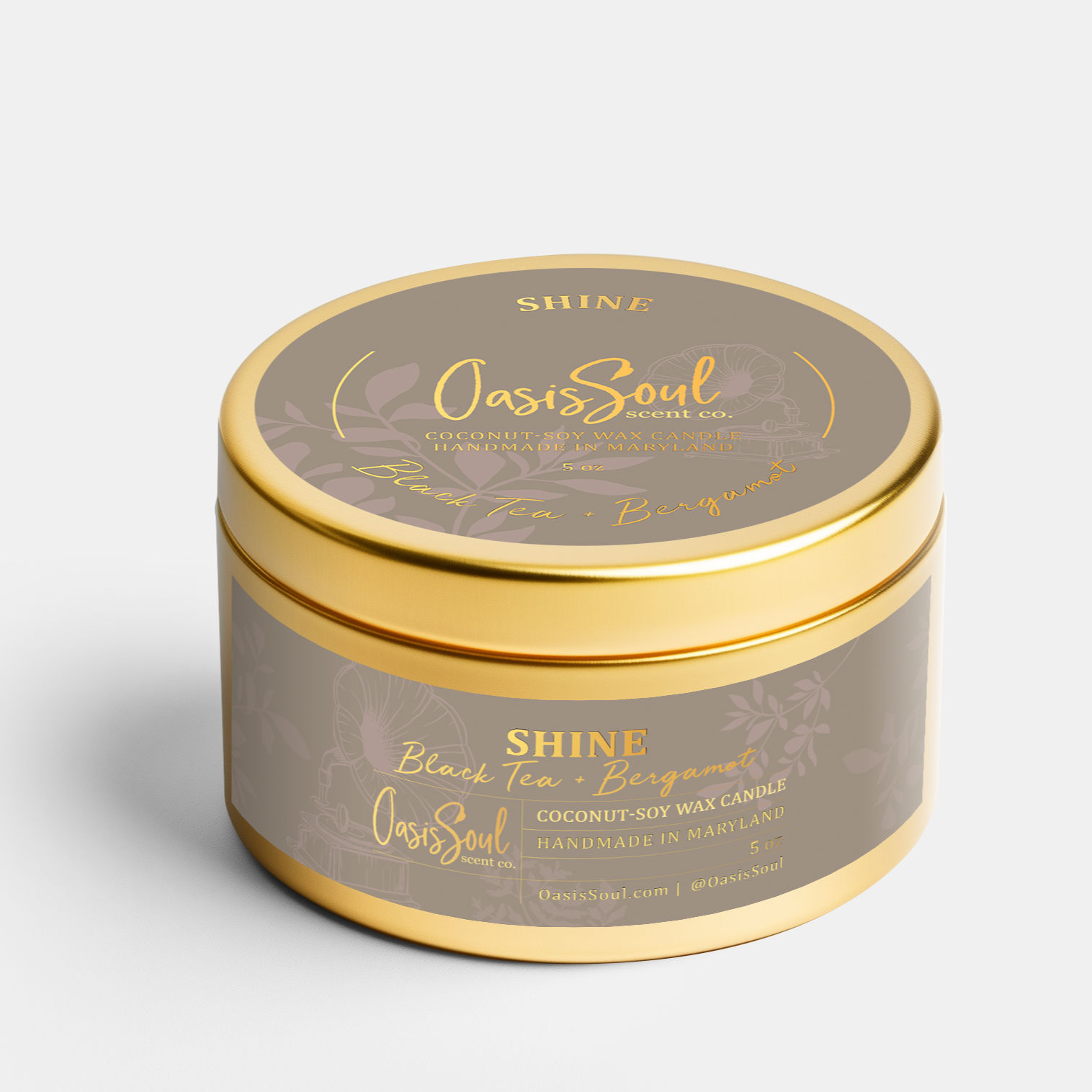 SHINE Gold Candle {black tea + bergamot}