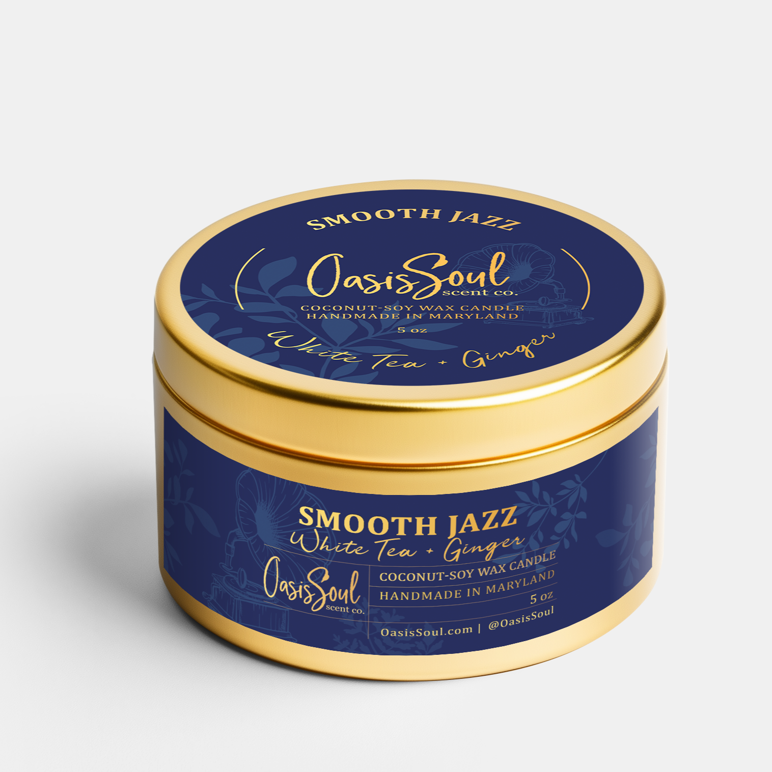SMOOTH JAZZ Gold Candle {white tea + ginger}