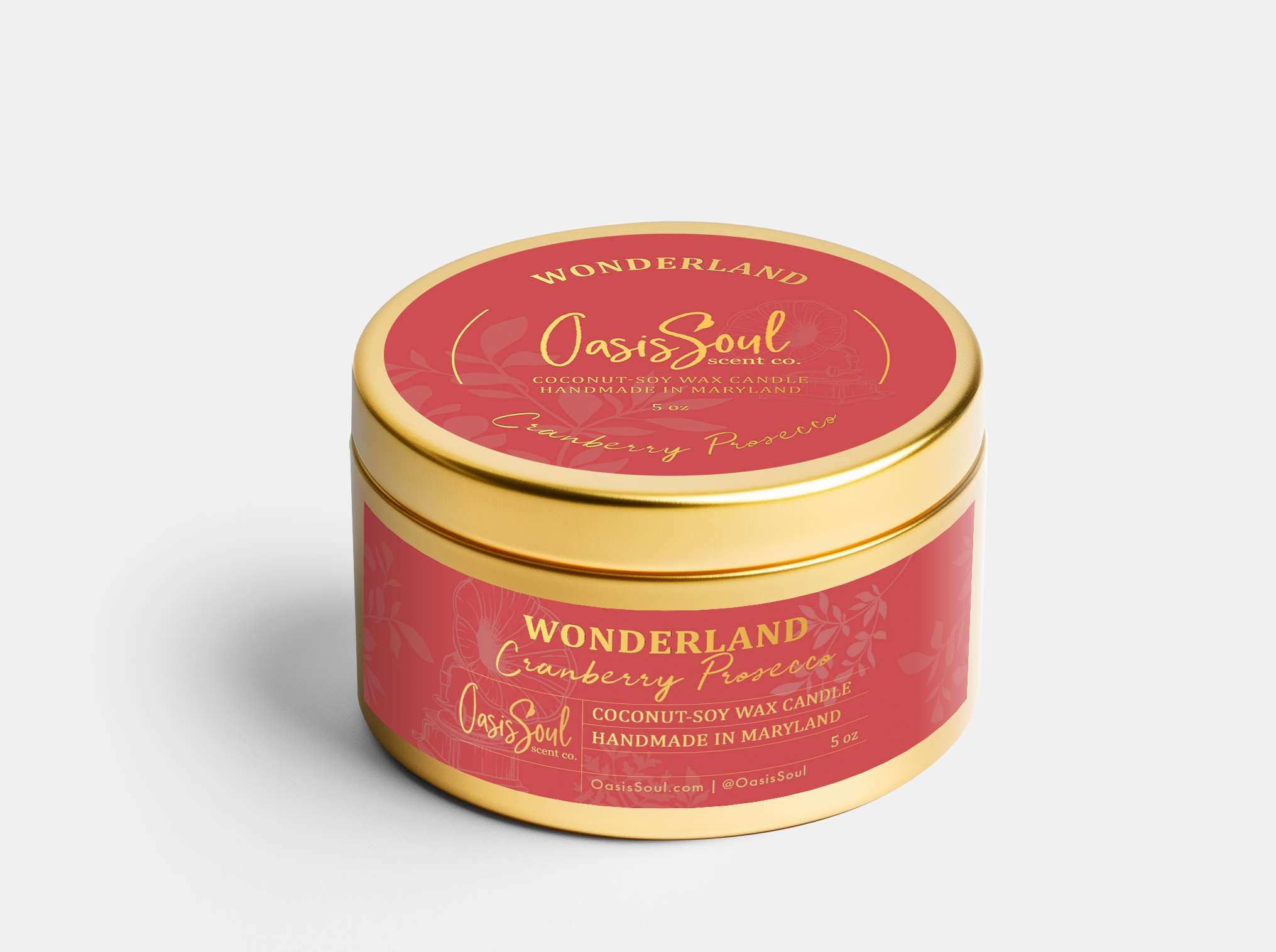 WONDERLAND Gold Candle {cranberry prosecco}