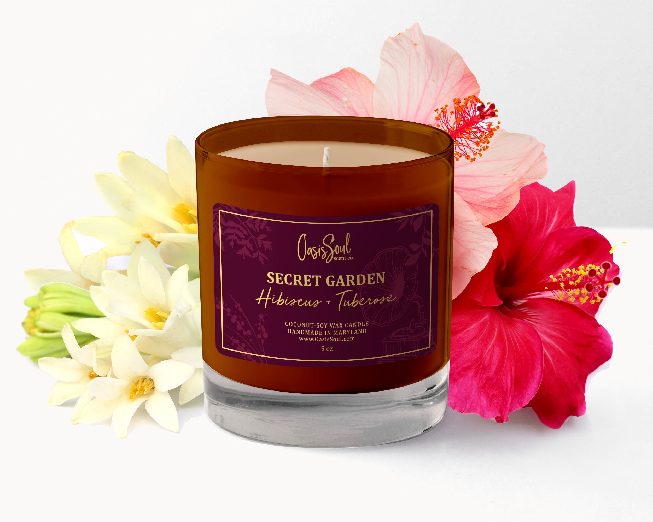 SECRET GARDEN - Amber Classics Candle {hibiscus + tuberose}