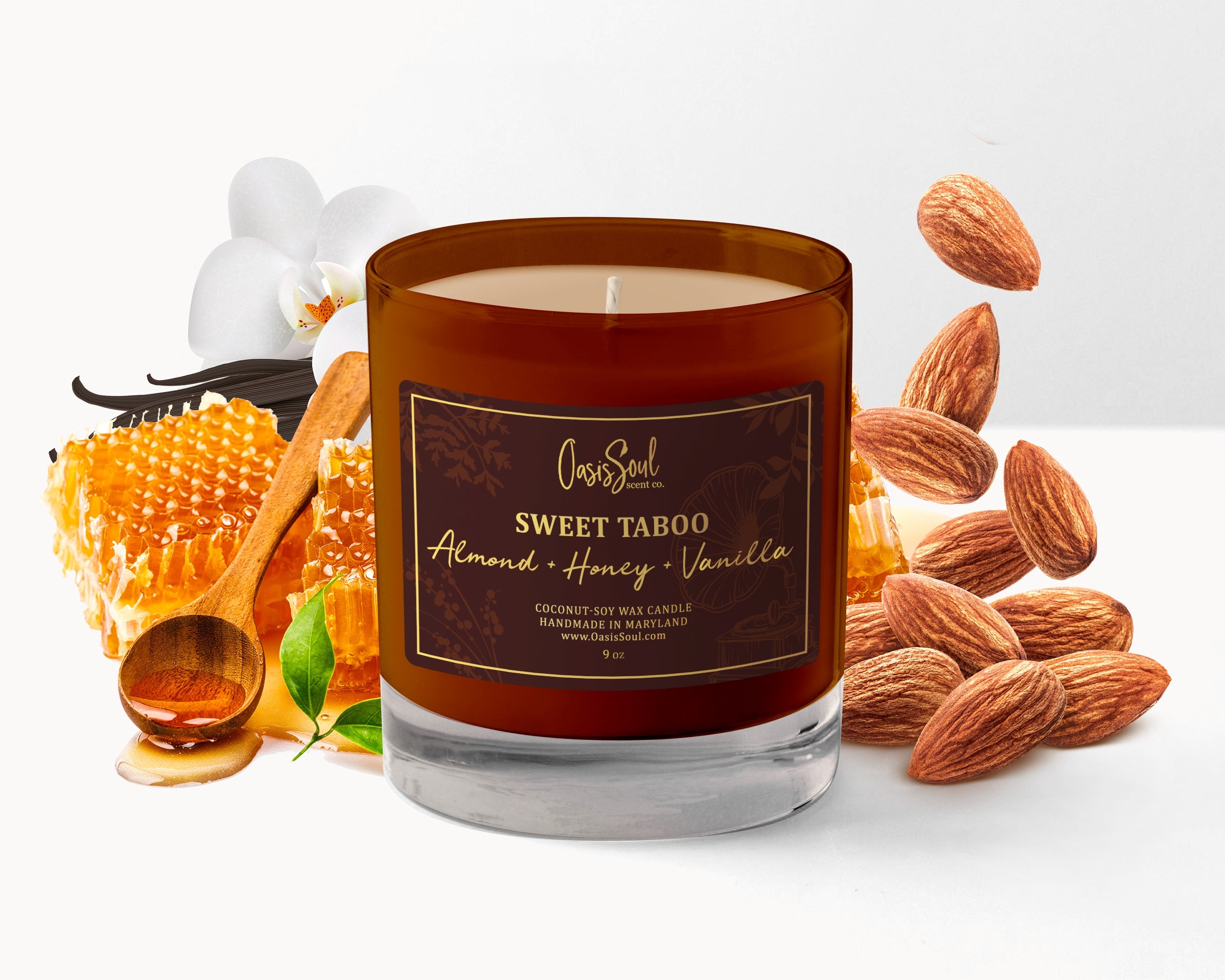 SWEET TABOO - Amber Classics Candle {almond + honey + vanilla}