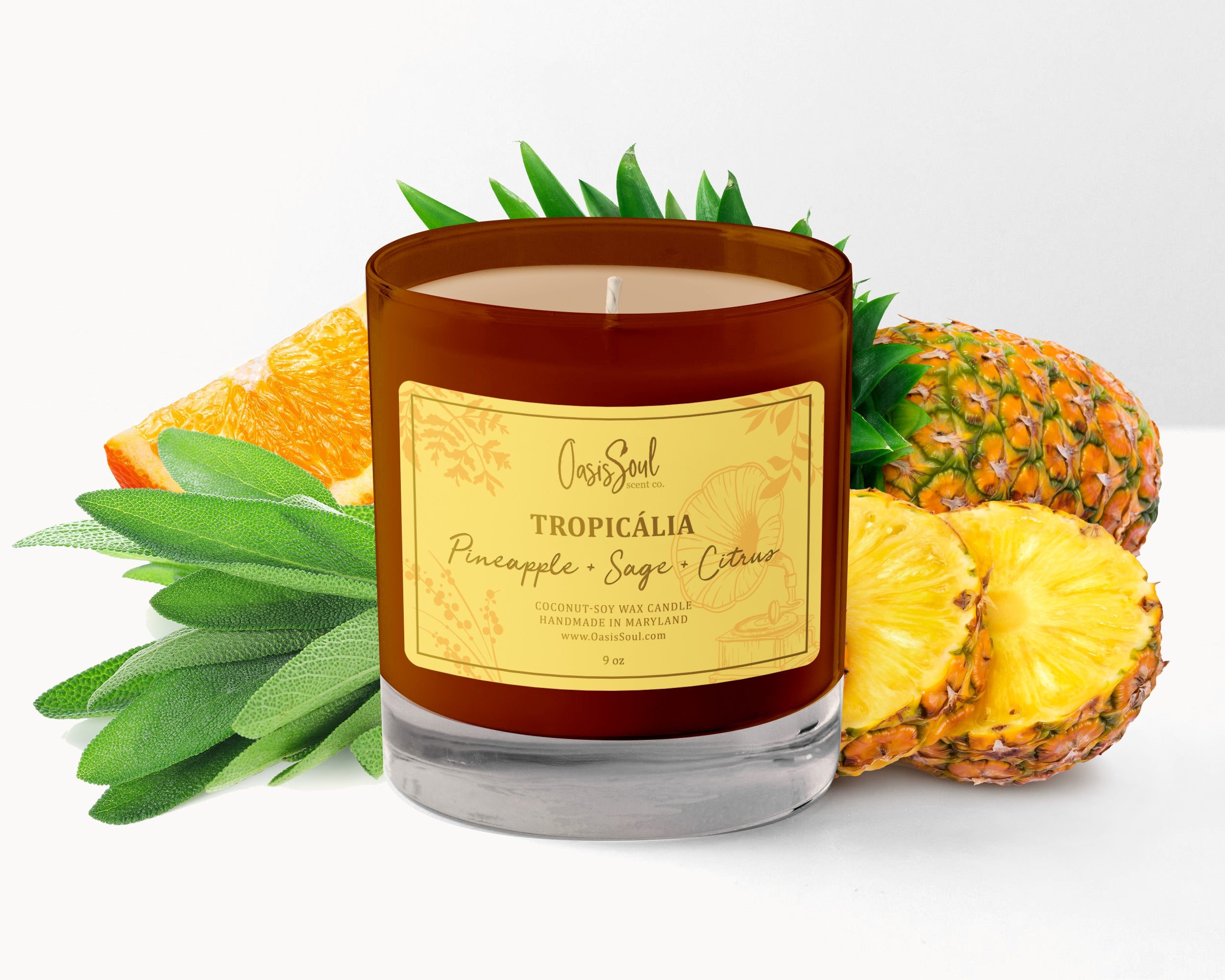 TROPICÁLIA - Amber Classics Candle {pineapple + sage + citrus}