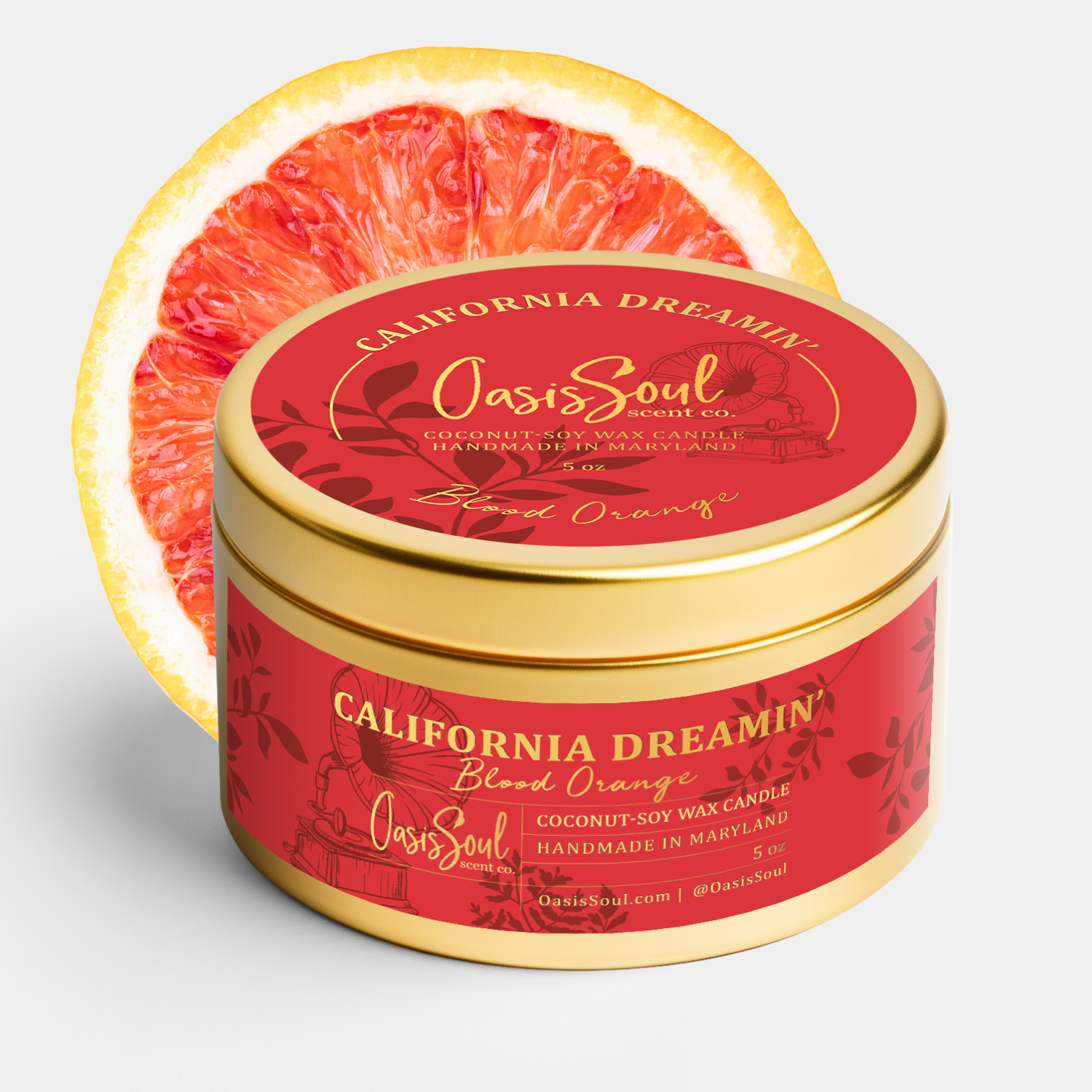 CALIFORNIA DREAMIN' Gold Candle {blood orange}