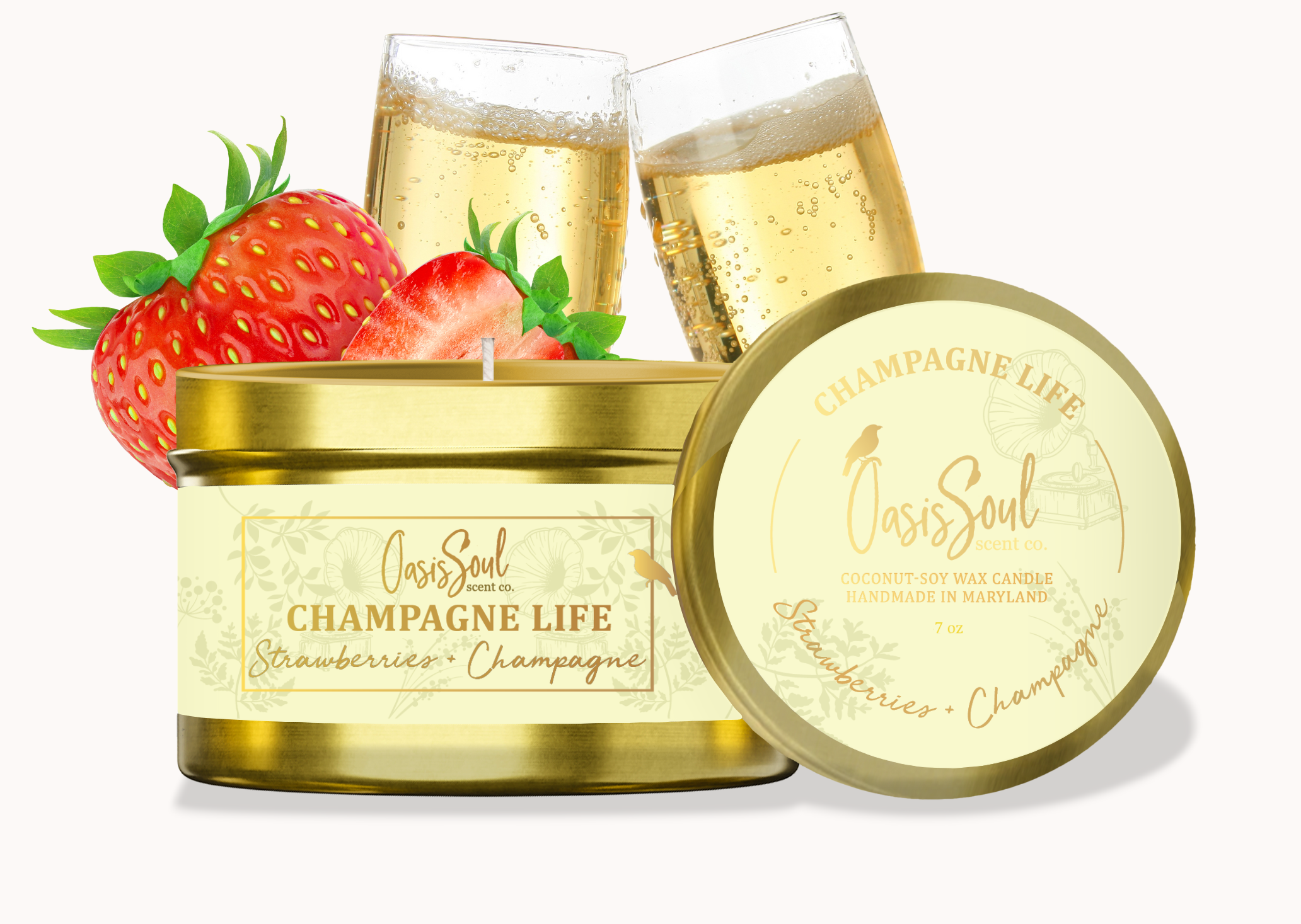 CHAMPAGNE LIFE Candle {strawberries + champagne}