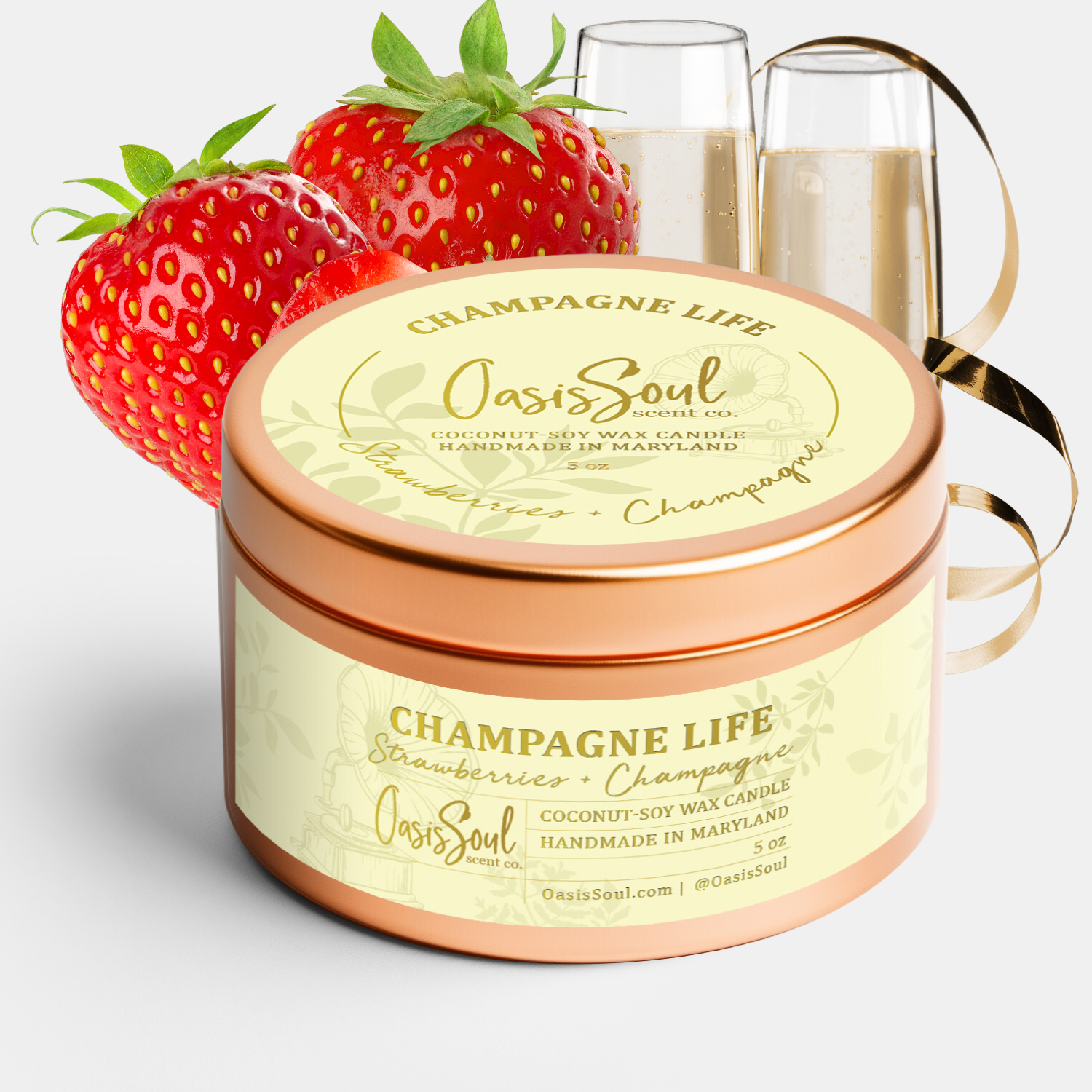 CHAMPAGNE LIFE Copper Candle {strawberries + champagne}