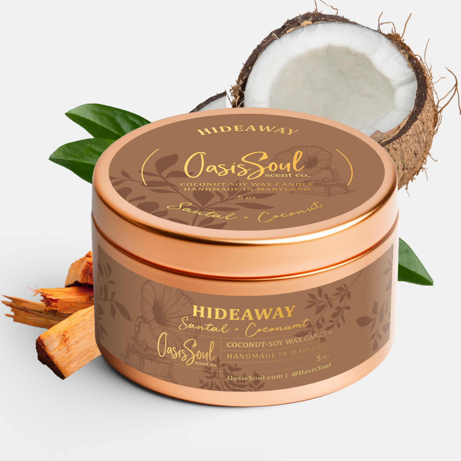 HIDEAWAY Copper Candle {santal + coconut}