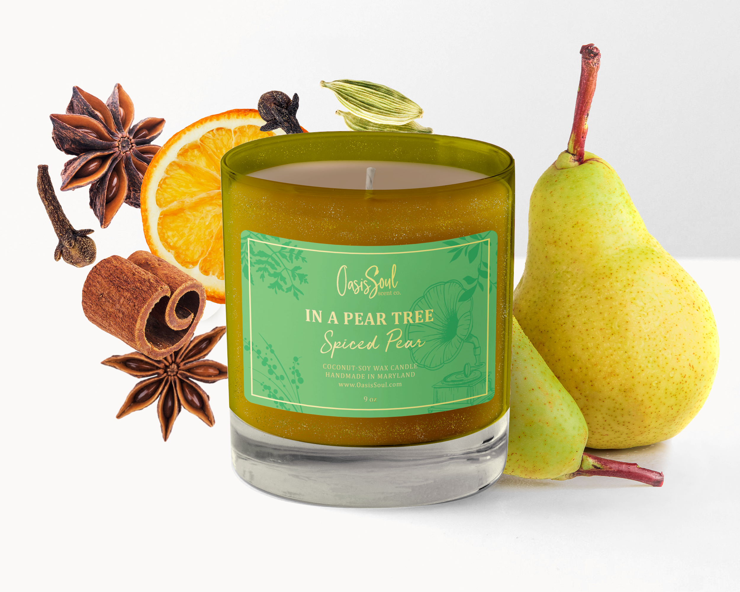 IN A PEAR TREE - Gold Candle {spiced pear}