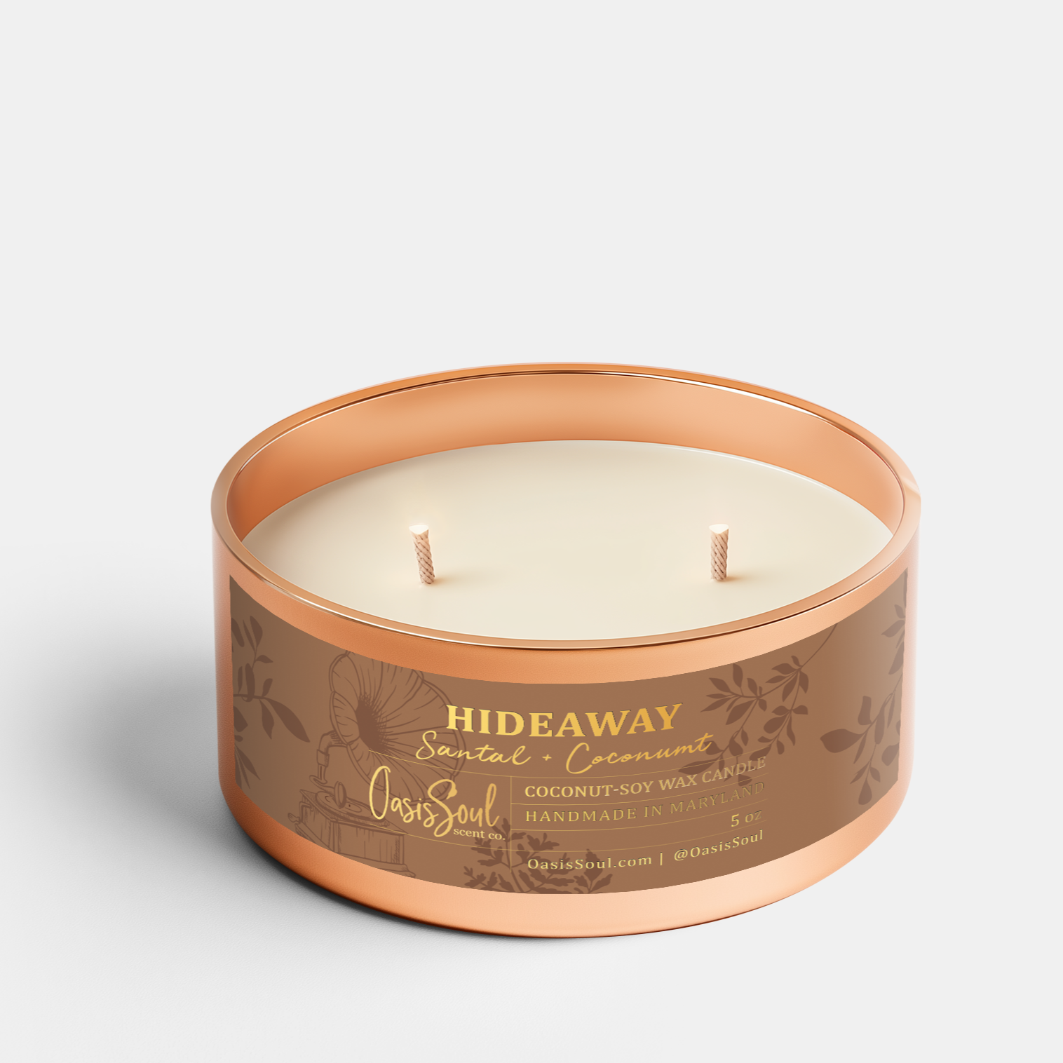 HIDEAWAY Copper Candle {santal + coconut}