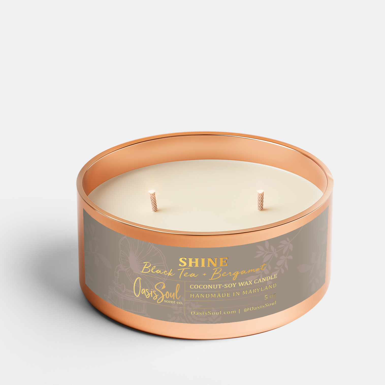 SHINE Copper Candle {black tea + bergamot}