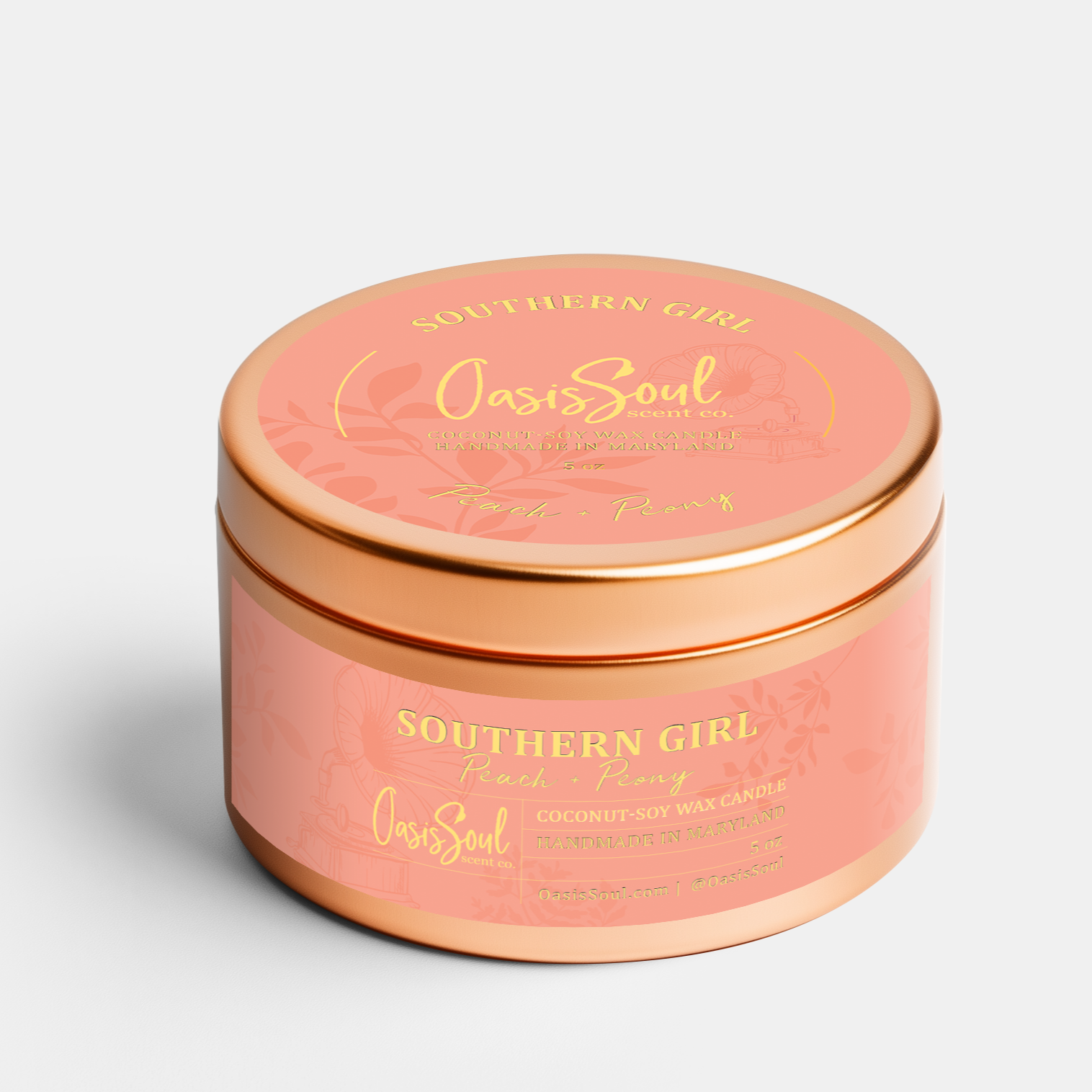 SOUTHERN GIRL Copper Candle {peach + peony}