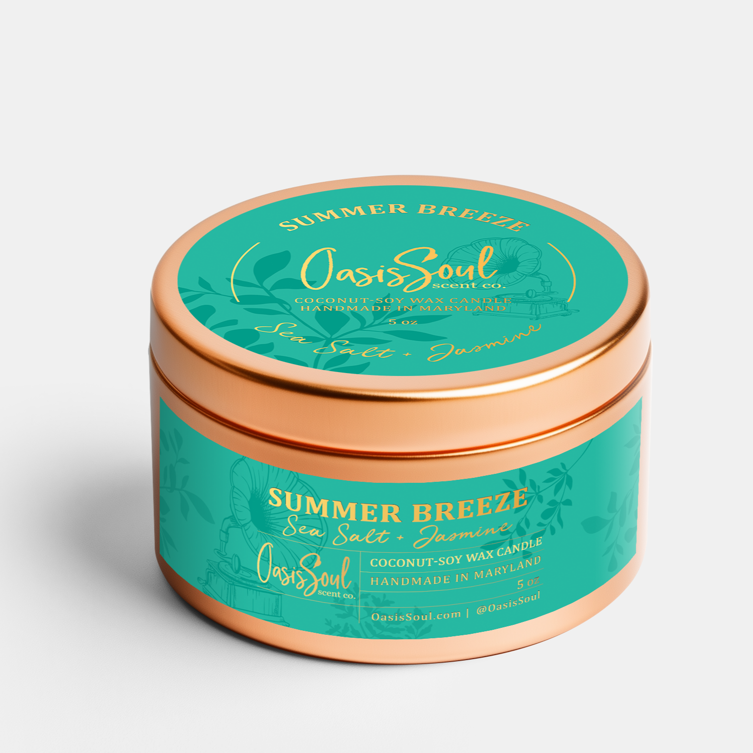 SUMMER BREEZE Copper Candle {sea salt + jasmine}