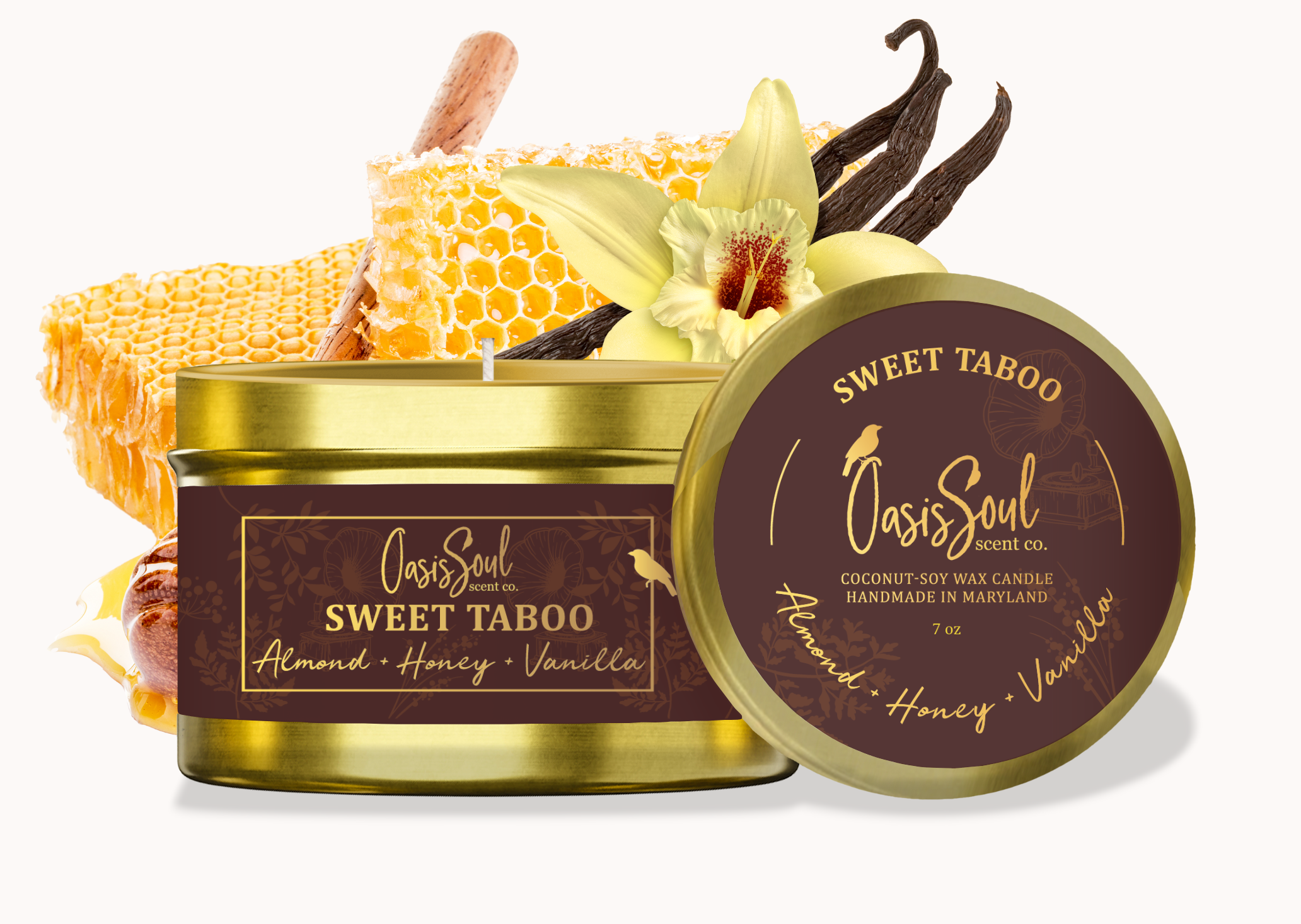 SWEET TABOO Candle {almond + honey + vanilla}