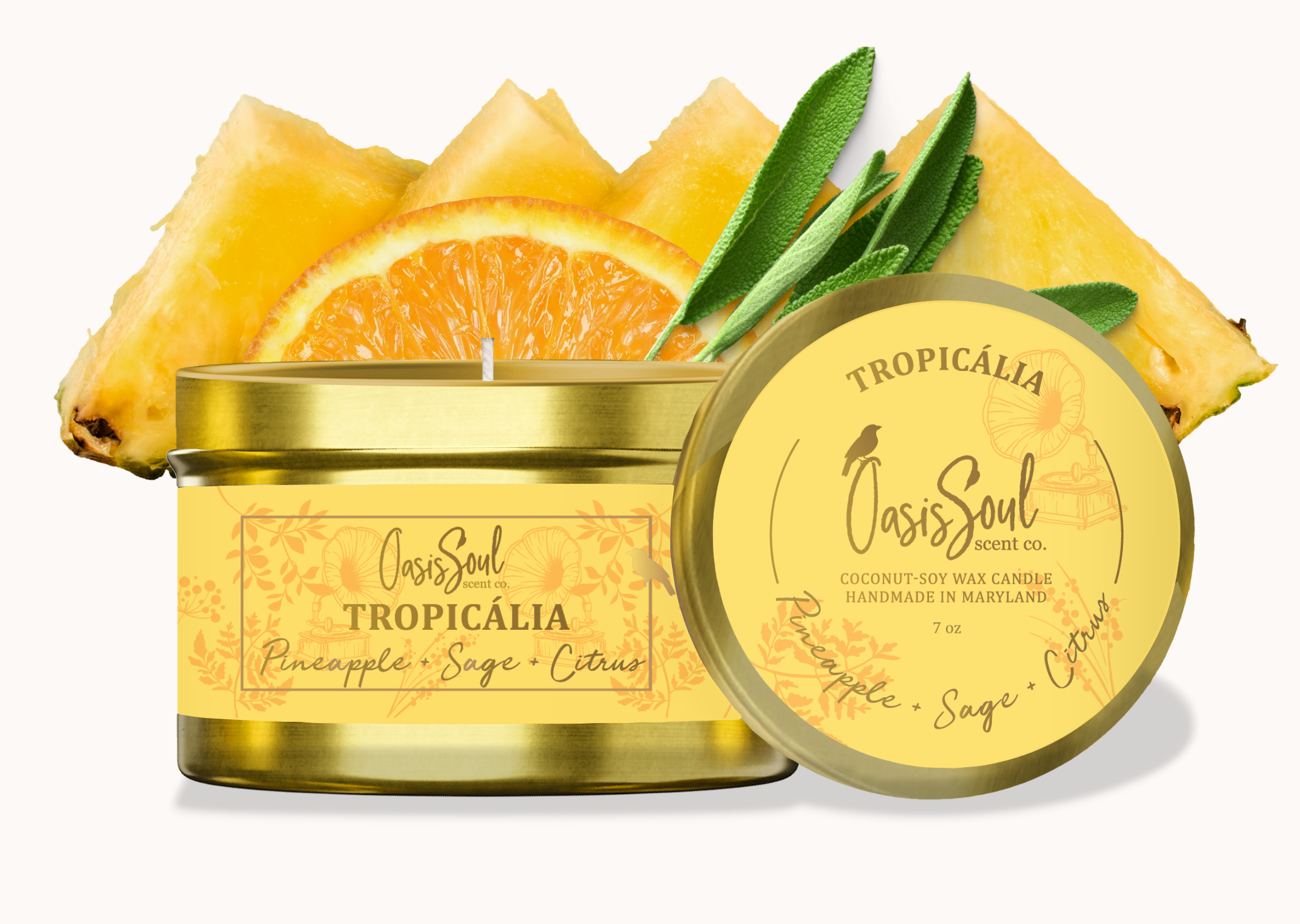 TROPICÁLIA Candle {pineapple + sage + citrus}