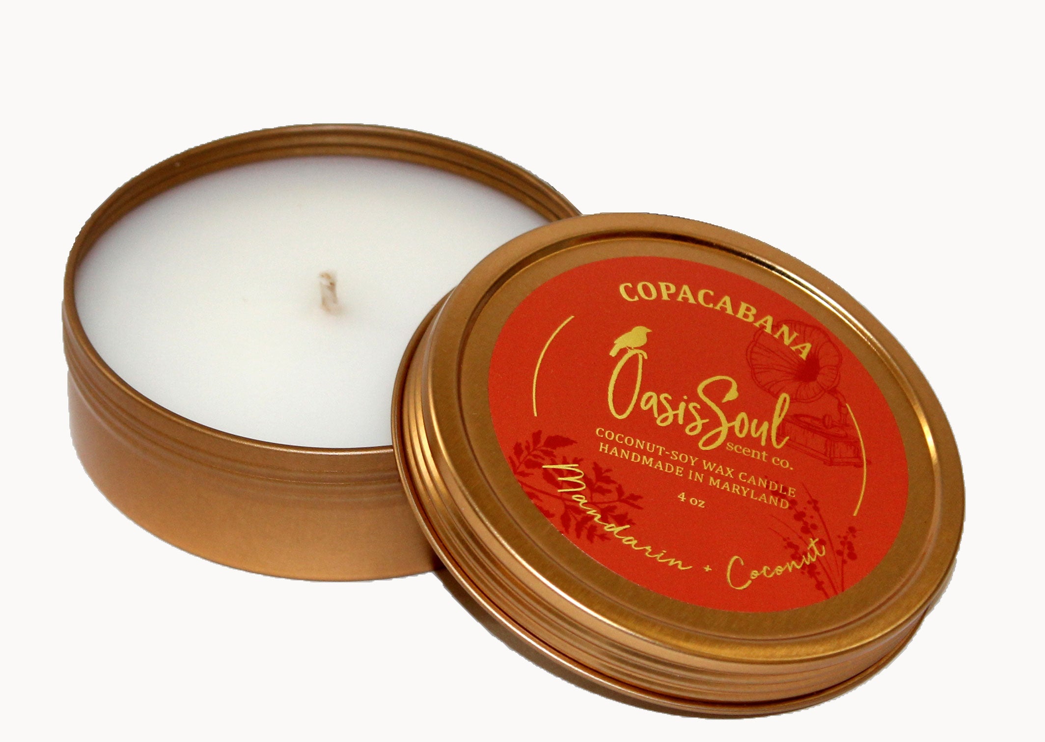 COPACABANA - Gold Tin Candle {mandarin + coconut}